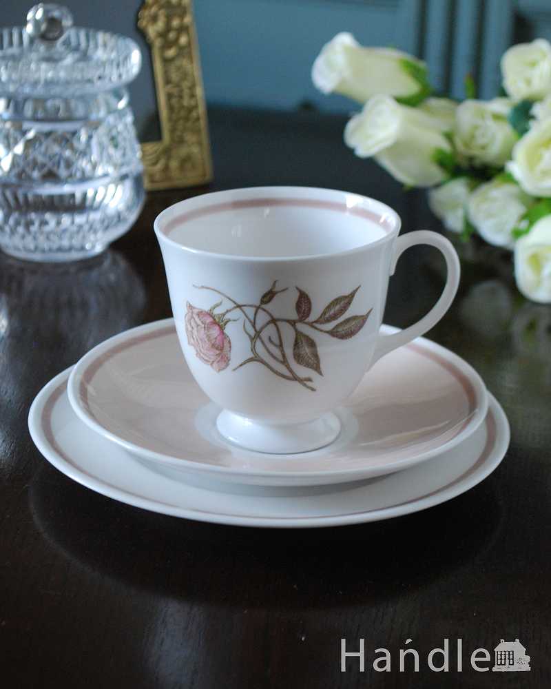 ピンクのバラが美しいスージークーパーのアンティークカップ＆ソーサー（タリスマン） (m-2963-z)