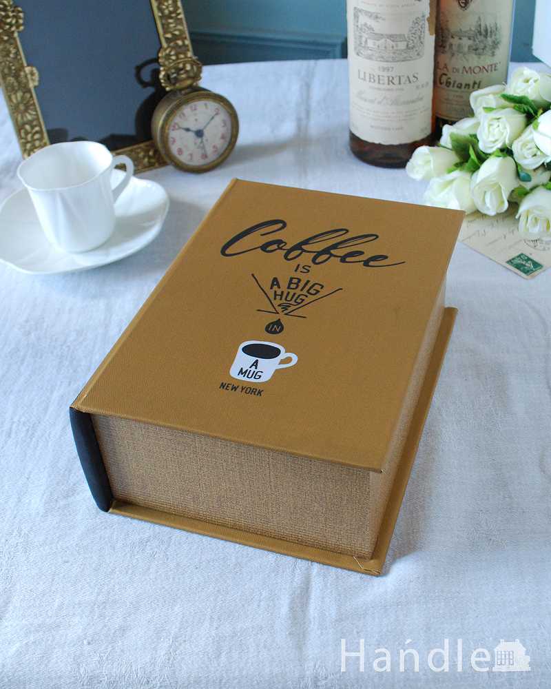 小物をお洒落に収納できるブック型・ジュエリーボックス(coffee brown) (n5-141)
