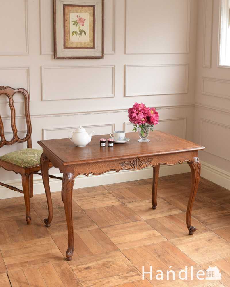 南フランスの美しいアンティーク家具、ソファや椅子に座って使えるコーヒーテーブル (j-2355-f)