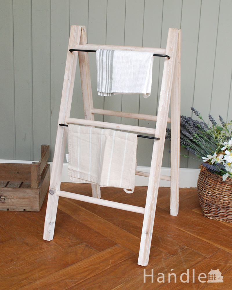 ディスプレイに人気のウッドラダーL（ホワイト） (h-408-z)