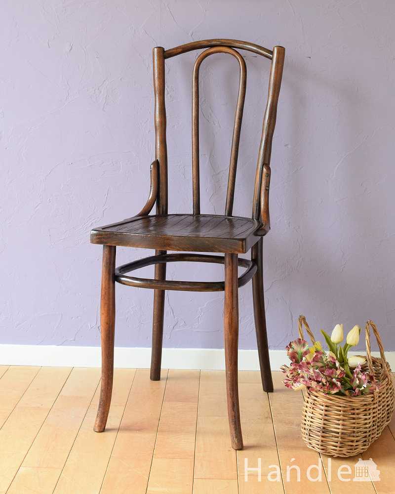 英国のアンティーク椅子、曲げ木が美しいベントウッドチェア (k-1584-c)