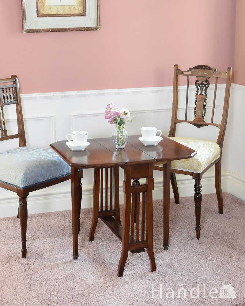 優雅なアンティーク英国サザーランドテーブル、伸張式のゲートレッグテーブル (q-1802-f)