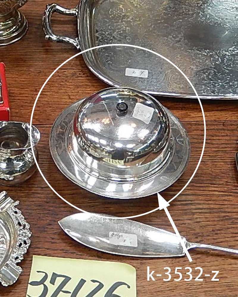 希少英国製アンティークシルバープレートバターディッシュ