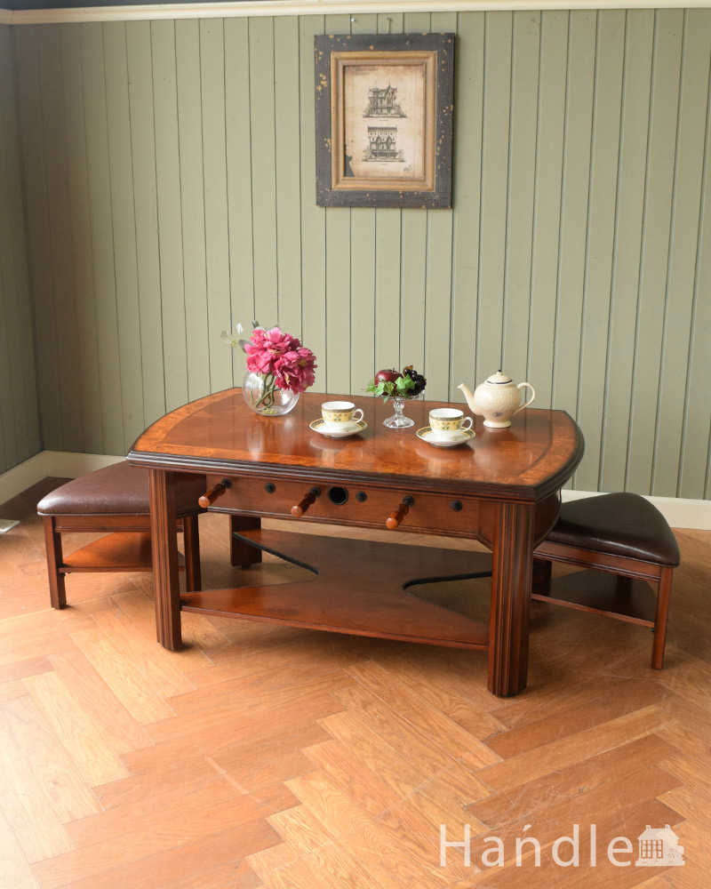 英国で出会っためずらしい家具、アンティークの遊べちゃうフットボールテーブル (k-2447-f)