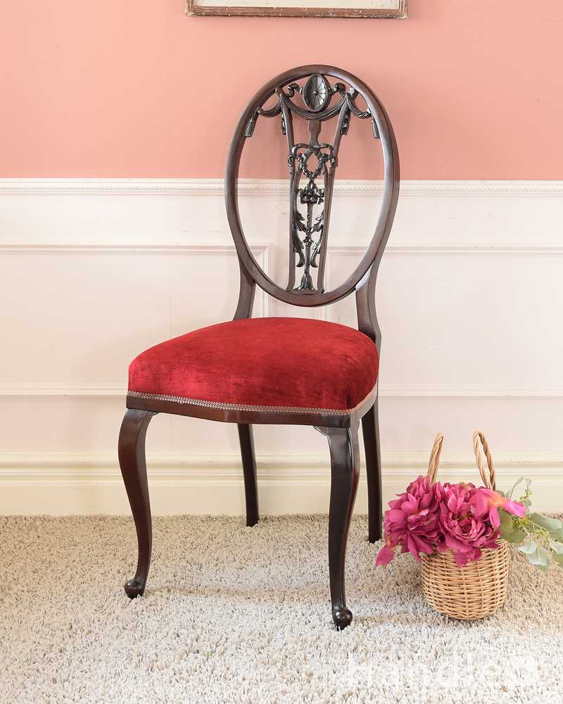 英国輸入の美しい椅子、マホガニー材のアンティークのサロンチェア (q-350-c)