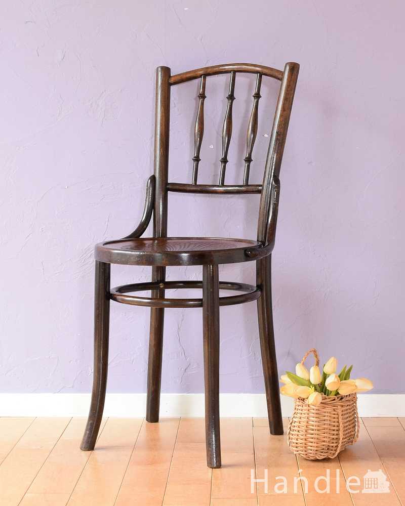 英国輸入の椅子、バンブーの背もたれがお洒落なアンティークベントウッドチェア (k-1635-c)