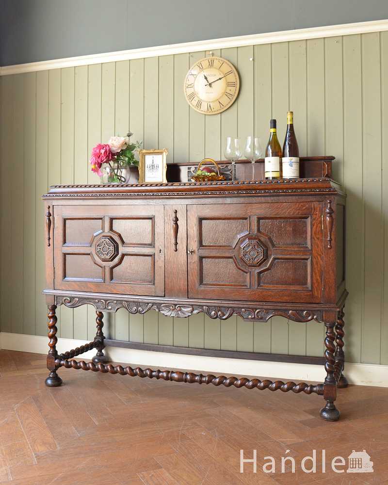英国のアンティーク家具、オーク材の美しい木製サイドボード (q-1972-f)