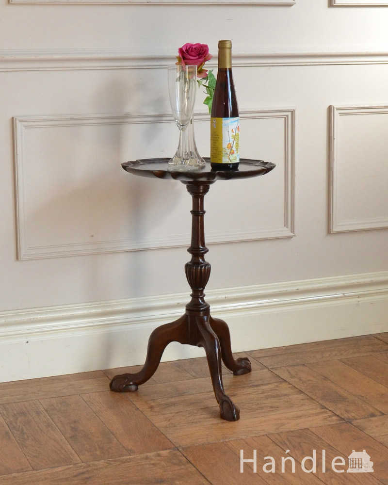 エレガントなアンティーク家具、高級なマホガニー材のワインテーブル (q-1996-f)