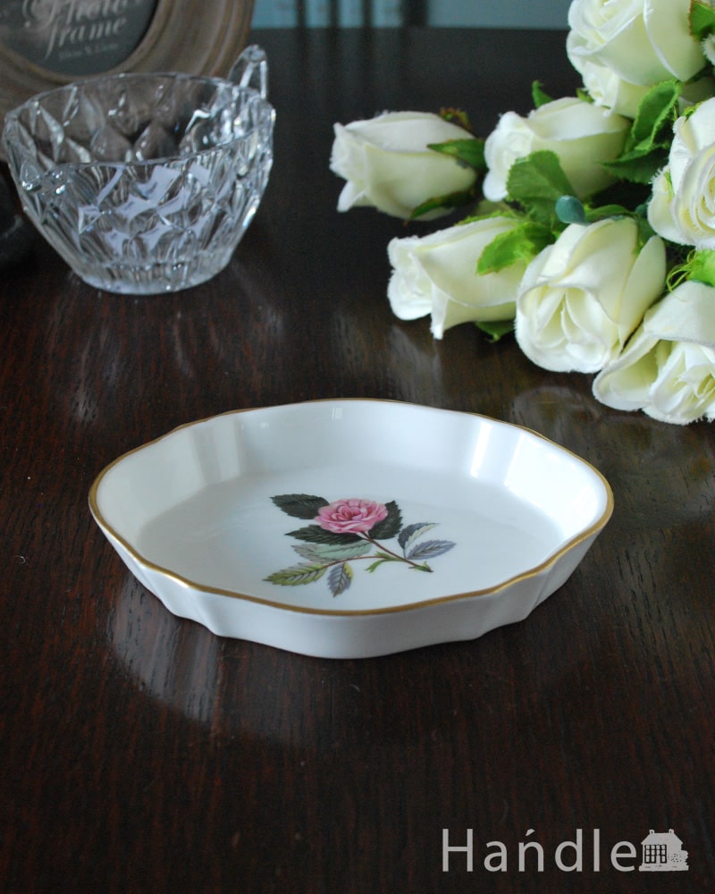 アンティークのウェジウッド、ハサウェイ・ローズの小さなオーバルプレート (m-3864-z)