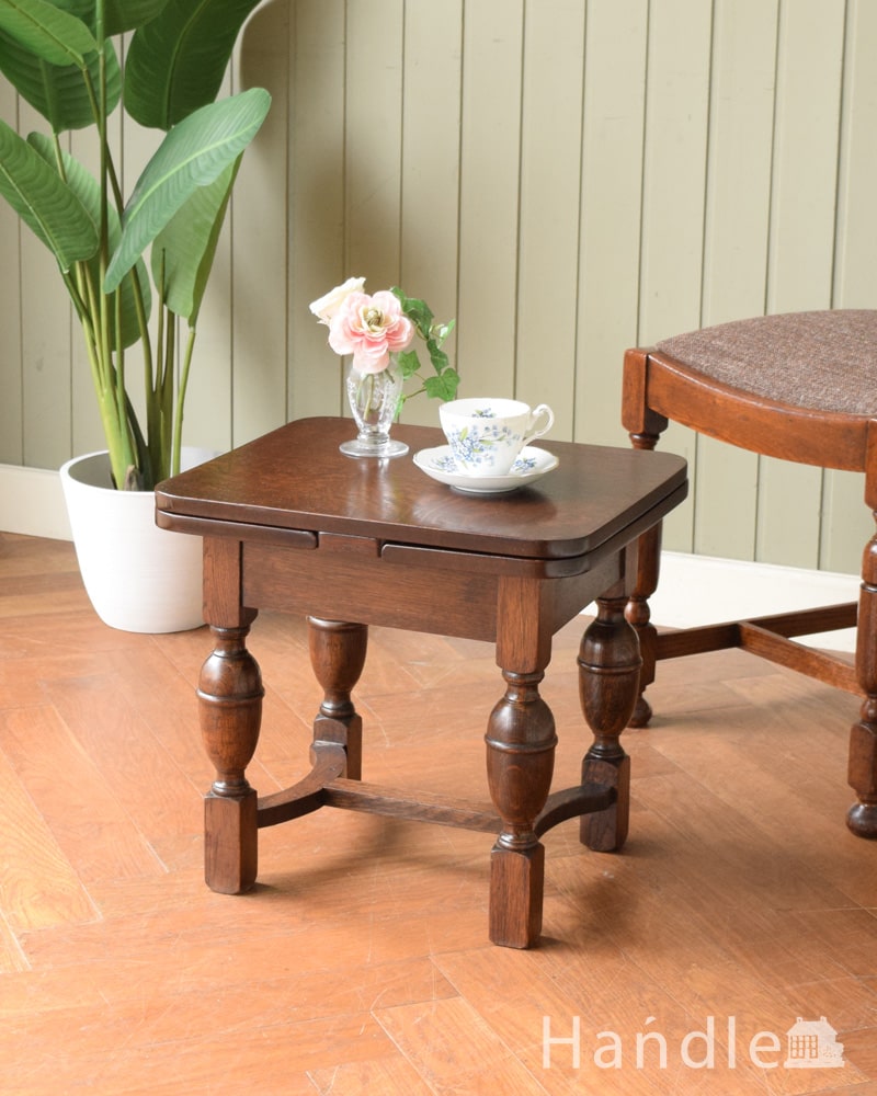 英国の便利なアンティーク家具、小さな伸長式のコーヒーテーブル (q-2103-f)