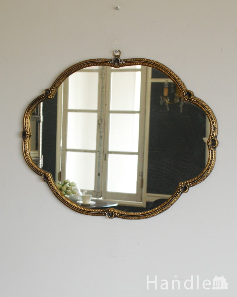 英国アンティークの鏡、ゴージャスなモールディングミラー