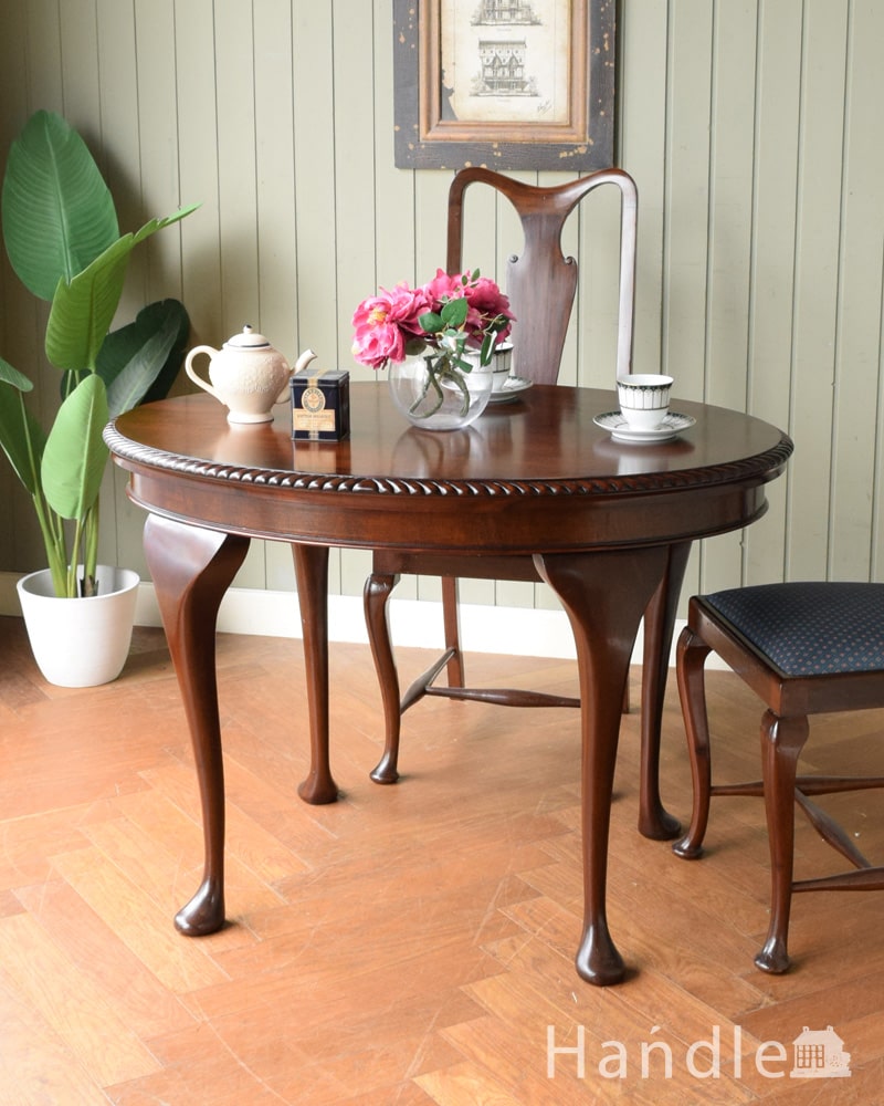 優雅な英国アンティークのテーブル、マホガニー材のダイニングテーブル (q-2179-f)