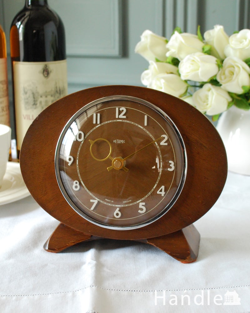 メタメック社のアンティーク時計、木製のクロック（METAMEC） (k-4230-z)