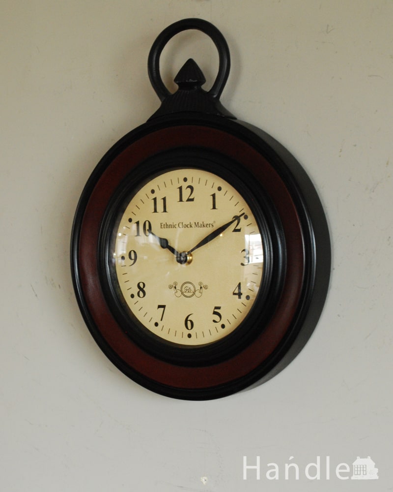 アンティーク調の可愛い文字盤の時計、お洒落なウォールクロック（掛け時計） (n8-089)