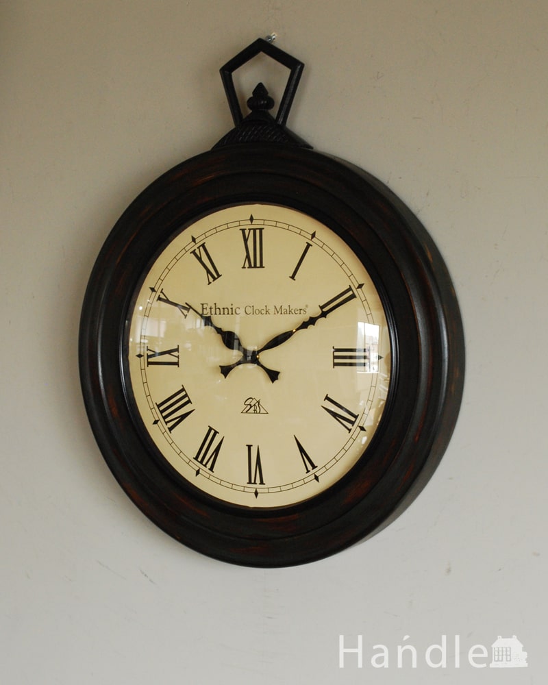 時間を見るのが楽しくなる、アンティーク調のおしゃれな掛け時計（Ethnic Clock Makers) (n8-094)