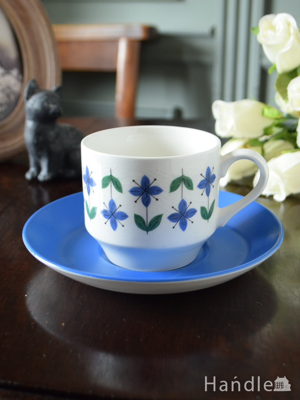 アンティークのおしゃれな食器、ミッドウィンターRoselle(ローゼル)のカップ＆ソーサー (k-4522-z)