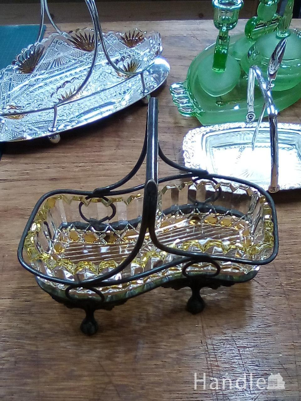 アンティーク　ガラスバスケット (m-9854-z)