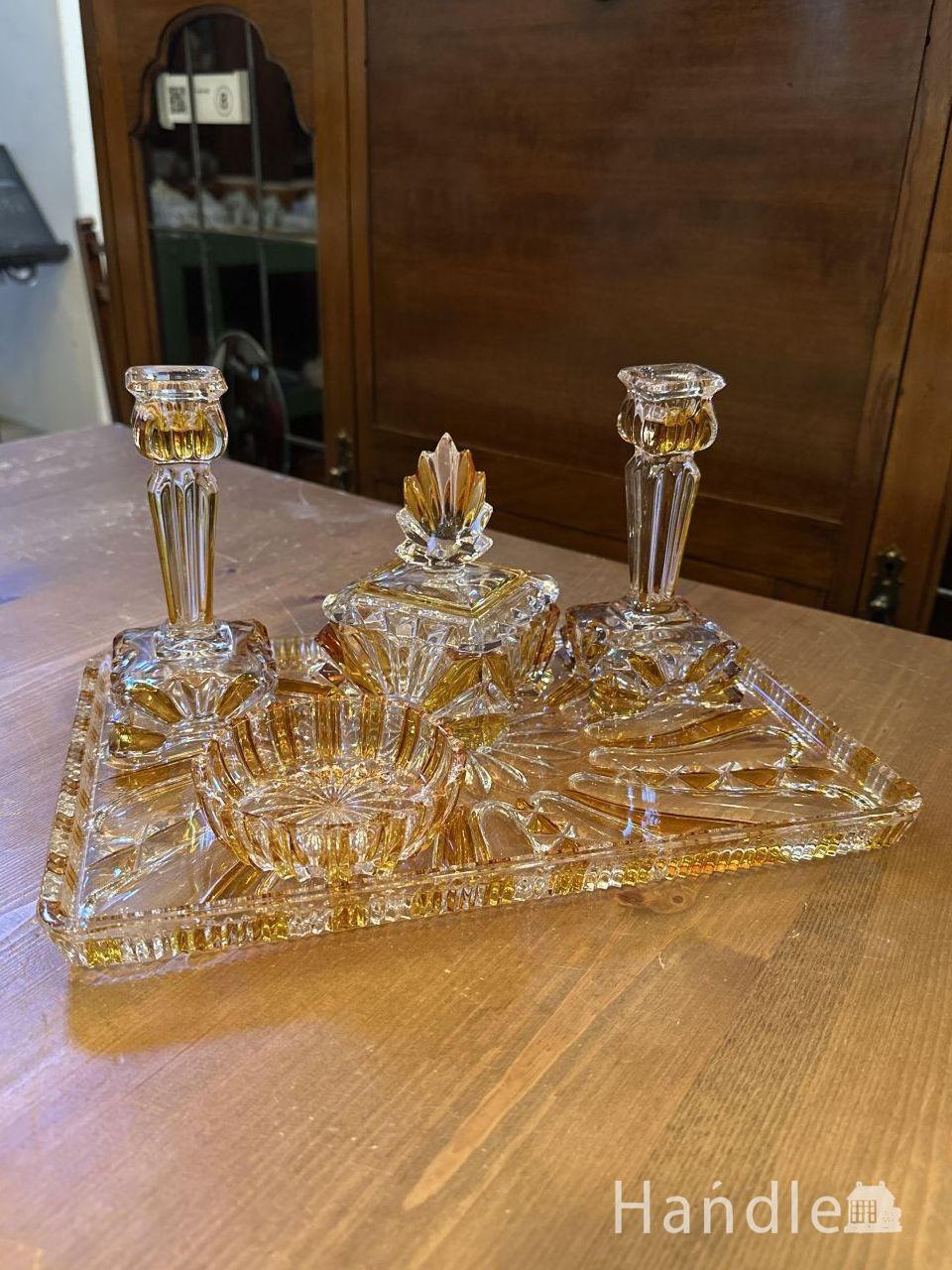 アンティーク ドレッシング ５点セット アンバー＆クリア (m-9783-z)