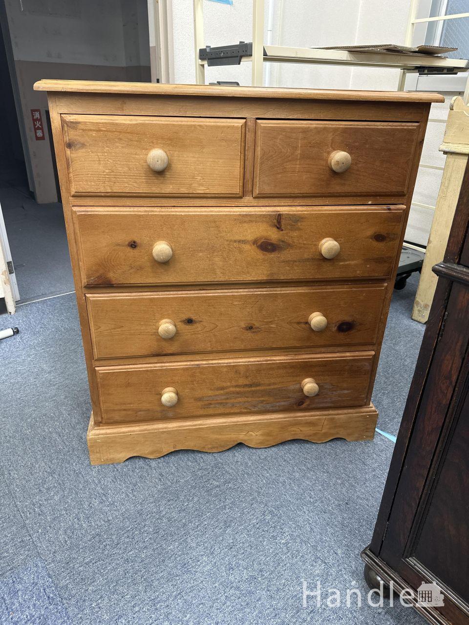 ビンテージパインチェスト (h-188-f)