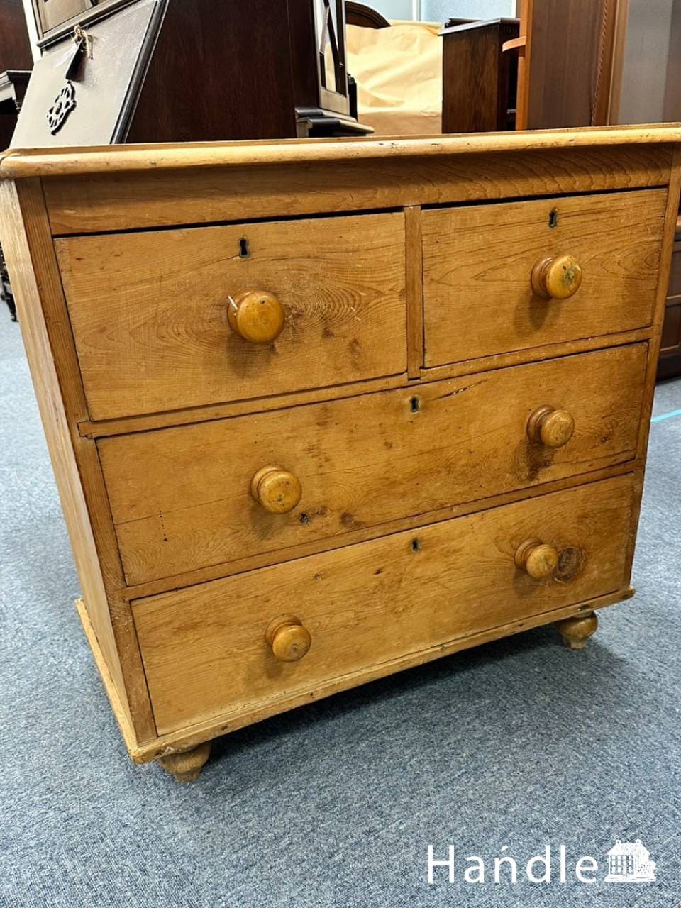 アンティーク　オールドパインチェスト (h-218-f)