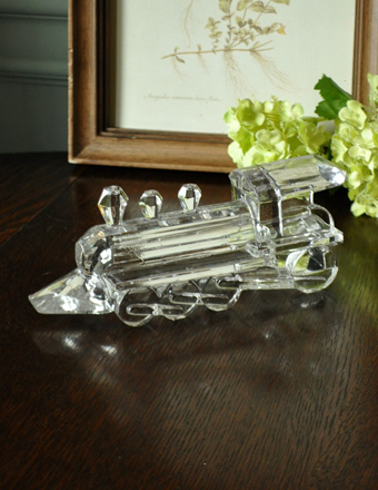 ガラスの汽車　おシャレなアンティークの置物 (pg-2311)