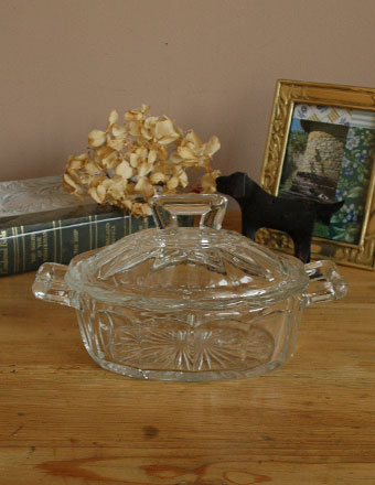 1940年代のアンティークのプレスドグラス (pg-402)