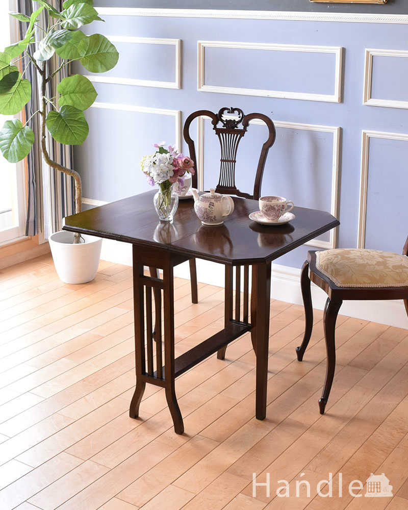 アンティークのサザーランドテーブル、伸長式の美しいゲートレッグテーブル (q-1085-f)