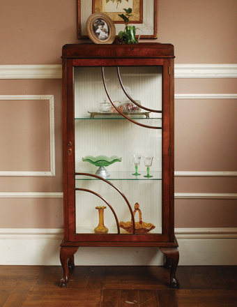 1930年代のアンティーク ガラス キャビネット (q-120-f)