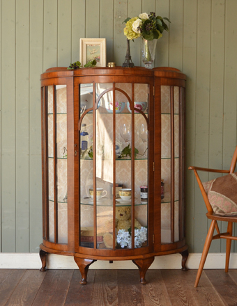 1940年代のアンティーク ガラス キャビネット (q-165-f)