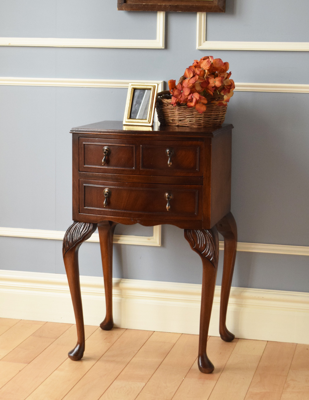 英国のアンティーク家具、ウォルナット材の小さなチェストオブドロワーズ (q-606-f)