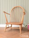 アーコール（ERCOL)社のビンテージチェア、アーコールのパーソナルチェア（カスタード色・タグ付き）