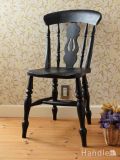 アンティークのおしゃれなダイニングチェア、ペイント仕上げのフィドルバックチェア