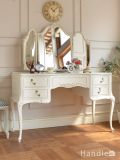 フランスのおしゃれなドレッサー、三面鏡のアンティークドレッシングテーブル