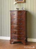 イギリスアンティークのおしゃれなチェスト、マホガニー材のアンティーク6段チェスト