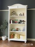 フランスから届いた白いアンティーク家具、ペイントのおしゃれなオープンシェルフの本棚