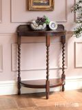イギリスから届いたツイスト足のテーブル、ハーフムーン型のおしゃれなコンソール