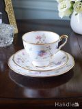 イギリスのアンティーク食器、ロイヤルスタッフォード窯のトリオ( VIOLETS・POMPADOUR) 