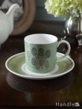 スージークーパー（Susie Cooper）のビンテージ食器、スポンジタイプのコーヒーカップ＆ソーサー