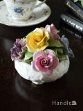 英国のアンティーク陶花、ラドナー（Radnor）窯の美しいフラワーバスケット