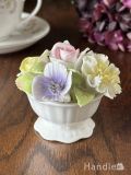 イギリスから届いたアンティークの陶花、コールポートの陶磁器で出来た卓上花