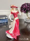 英国ROYAL WORCESTERのフィギュリン、LADY IN RED (HIGH SOCIETY)