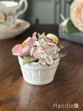 英国のアンティーク陶花、ラドナー（Radnor）窯の美しいフラワーバスケット