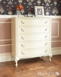 フランスのホワイトのアンティーク家具、ドレッシーなチェストオブドローワー