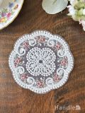 おしゃれなレースドイリー、お花の刺繍が入った可愛いコースター