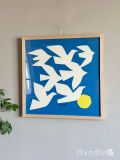 北欧スタイルのおしゃれなアートフレーム、大空に羽ばたく7羽の鳥「FLYING BIRDS」