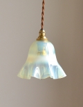 色が美しいヴァセリンのアンティークシェードペンダントライト（コード・シャンデリア電球付き・ギャラリーなし）