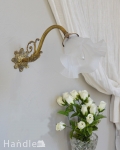 植物をモチーフにした美しいフランスのアンティークウォールブラケット（Ｅ17シャンデリア球・ギャラリーA付き）