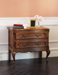小さなフランスのアンティーク家具、テーブルにもなるスモールチェスト（２段）