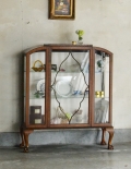 英国のアンティーク家具、大きな美しいガラスキャビネット（ショーケース）