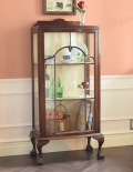 高級なマホガニー材を使った家具、上品なアンティークのガラスキャビネット